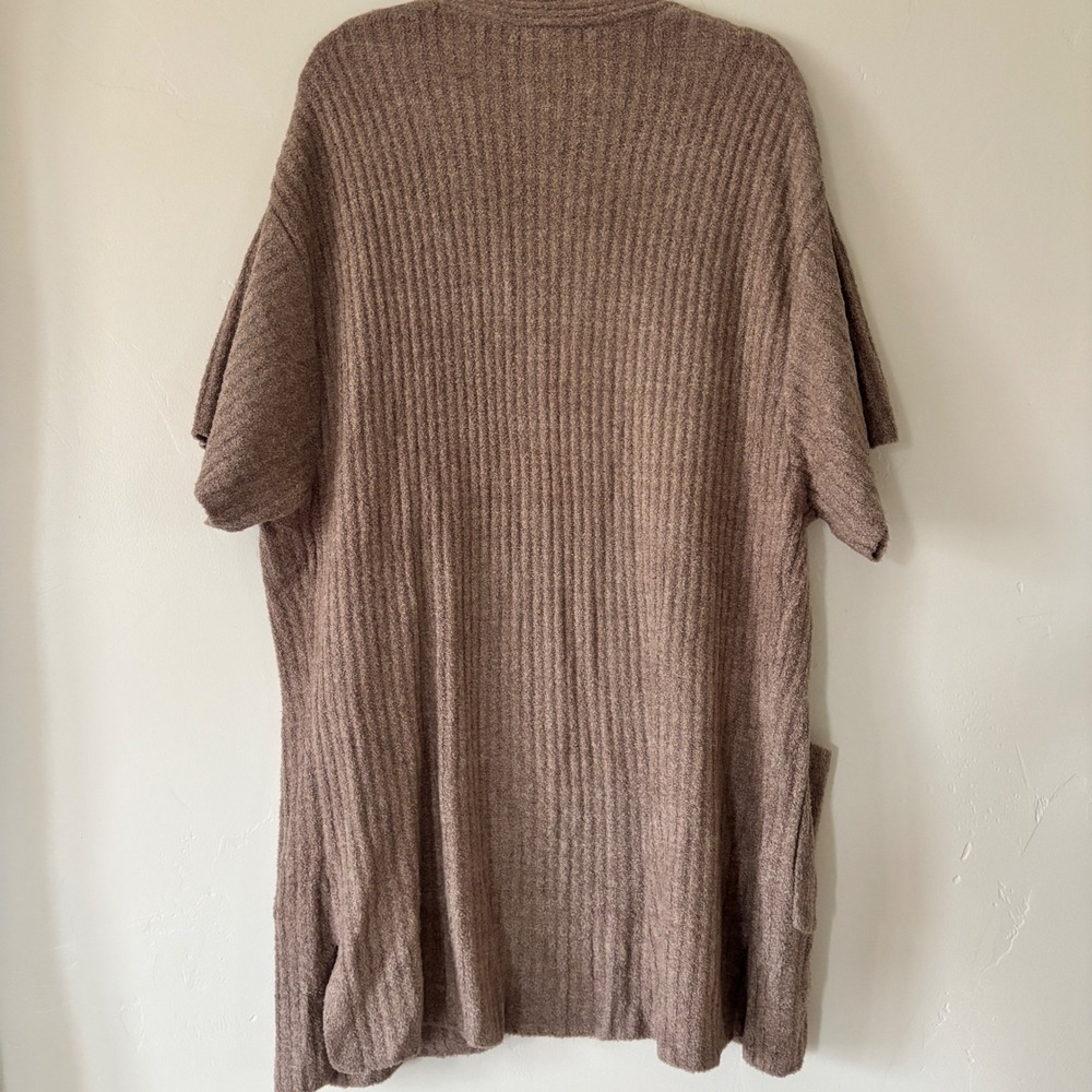 Barefoot Dreams Cozychic Lite Open Front Ribbed Short Sleeve Cardigan Size XL - Picture 5 of 7